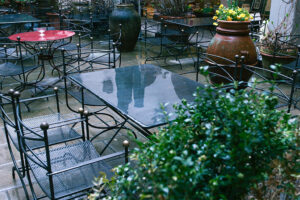 Rain on Restaurant Tables