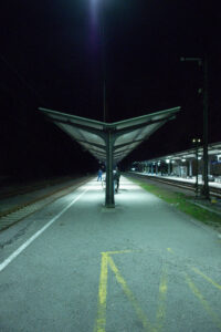 Click to enlarge: Early Morning Platform [f/3.5, 1/13 sec, 18mm-e, ISO 3200, Sony A700]