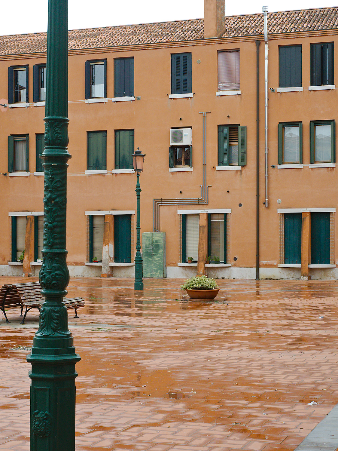 Tract Housing in Rain