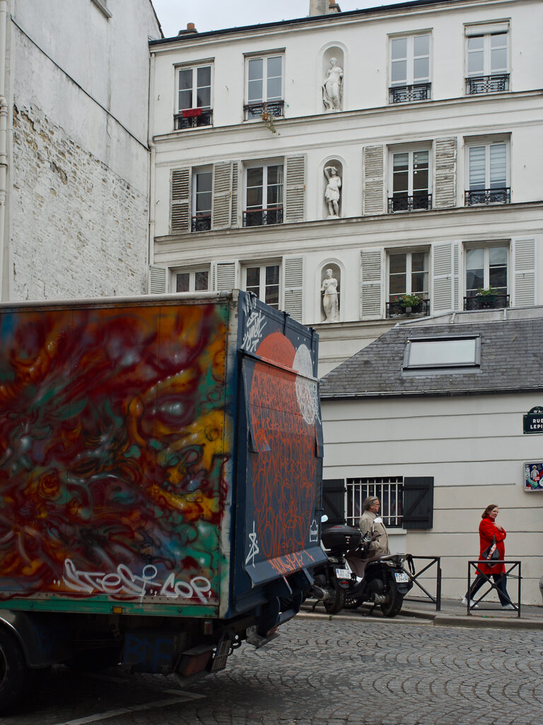 Decorated Lorry, Rue Lepic, Paris, Common Places, Graffiti, Red, Urban