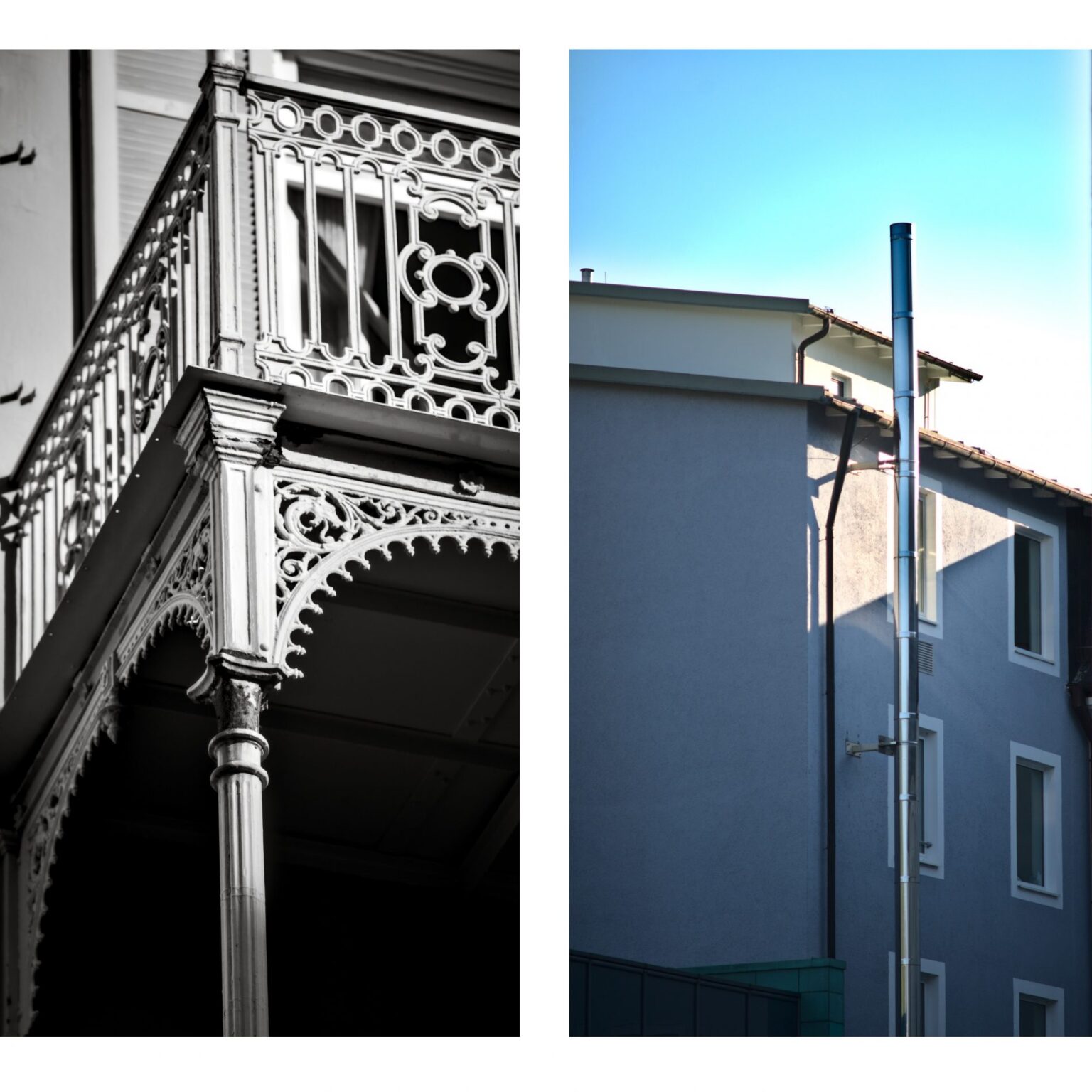 Cast Iron Balustrade and Chimney