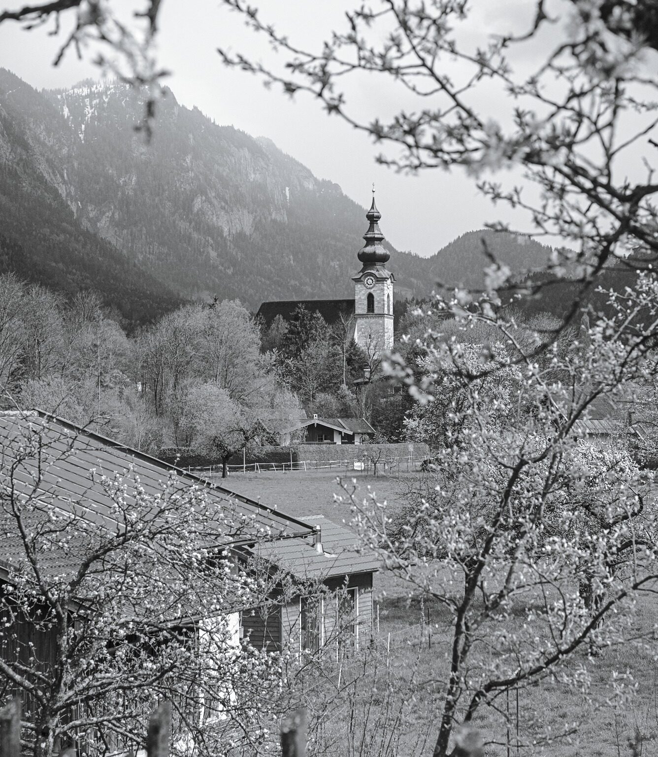 Farm Garden and the Church of Grossgmain