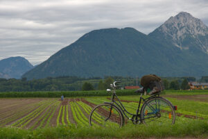 Fahrrad und Bäuerin