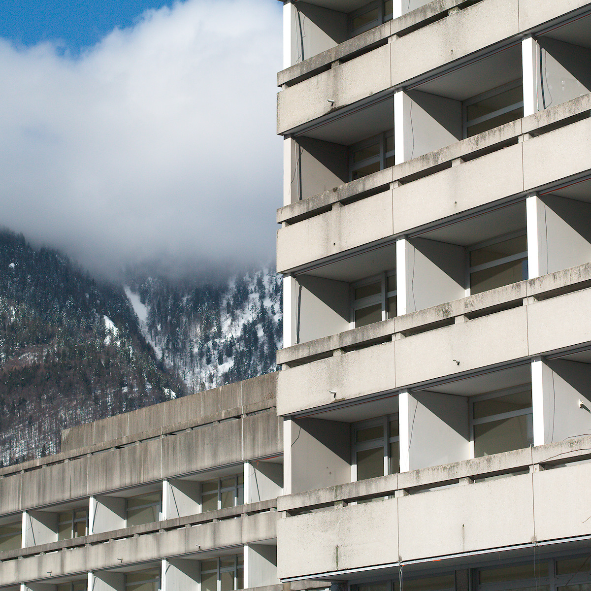 Mountain, Cloud, Squares