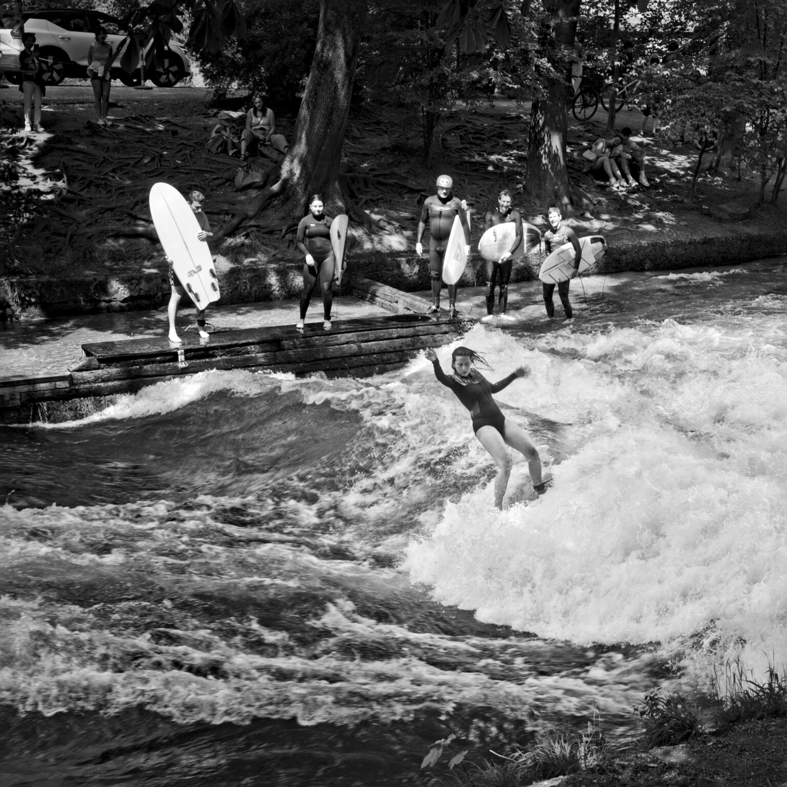 surfing downtown Munich