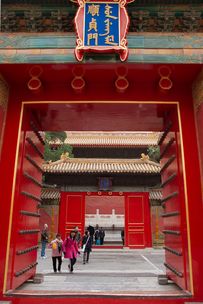 from imperial splendor into the poorer quarters