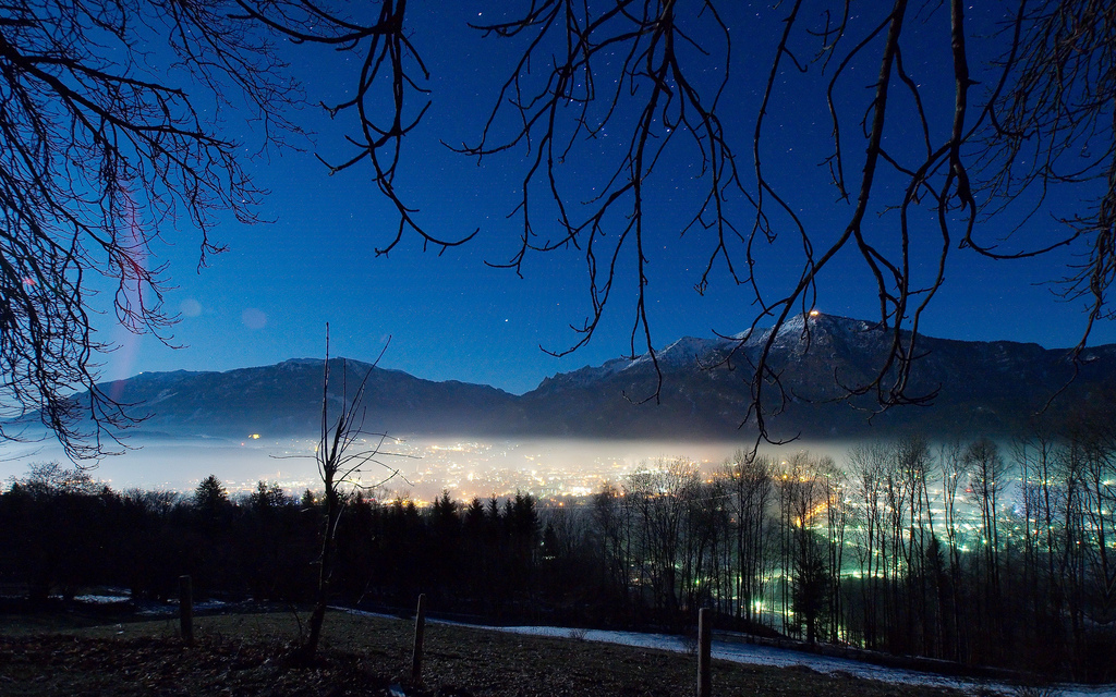 bad reichenhall in moonlight