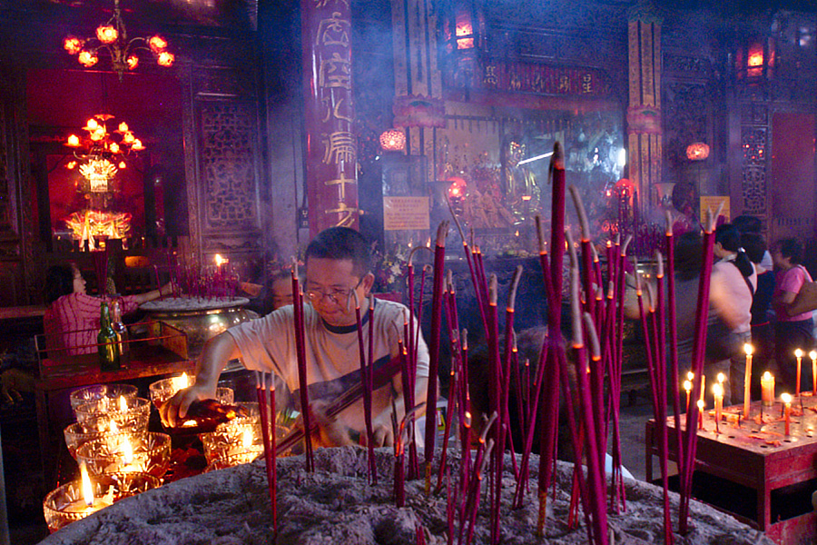 incense in the chinese temple